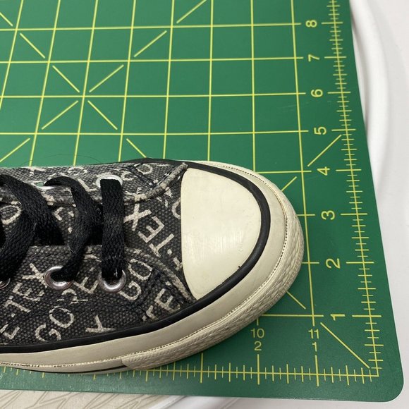 Converse High Tops 7.5 Women Shoes Goretex Sneakers Black Waterproof Spell Out - Picture 11 of 12